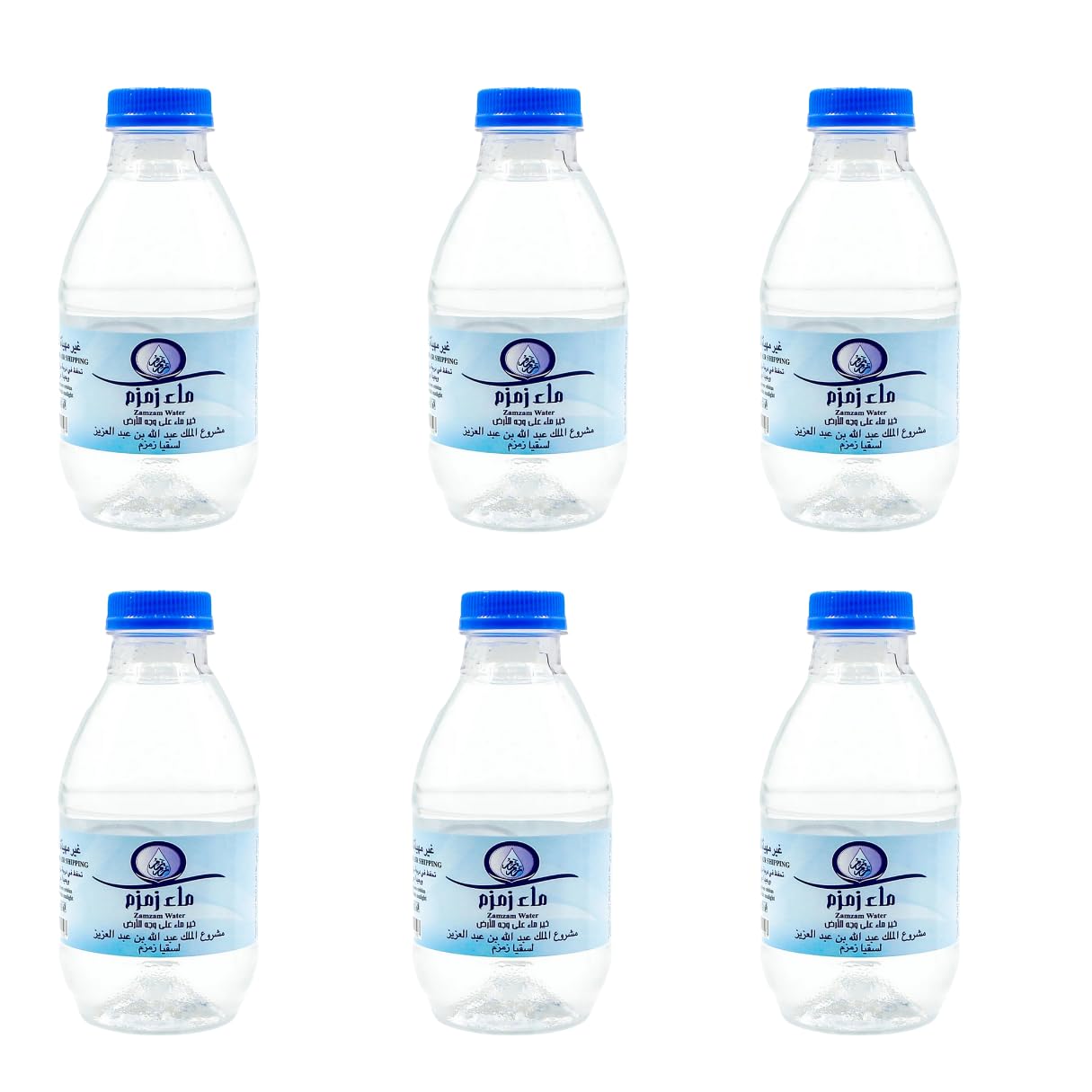 Zemzem Water, 250 ml - 8.5 fl oz Bottles, 6 Pcs, Natural Holy Water, From Mecca Saudi Arabia, Organic Zemzem for Ramadan and Umrah