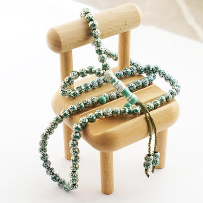 Green 8mm Acrylic Islamic Prayer Rosary Beads Muslim Misbaha Tasbeeh Sibha 99 Prayer Beads Necklace