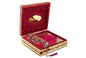 ihvan online Luxury Islamic Prayer Velvet Covered Gift Box, Deluxe 4 Piece Set with Elegant Velvet Covered Quran & Prayer Beads Tesbih & Prayer Rug, Ramadan & Eid Gift, Purple